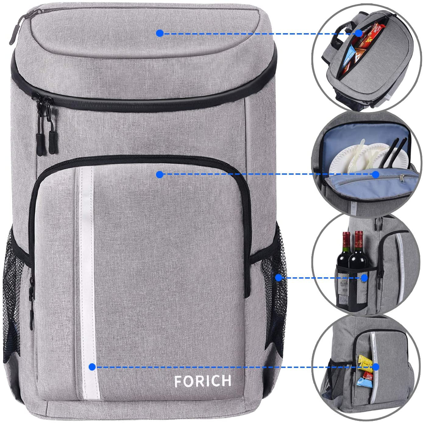 Premium Leakproof Insulated Backpack Cooler - Lightweight Waterproof Design for Beach, Picnics, Camping & Hiking - Holds 30 Cans