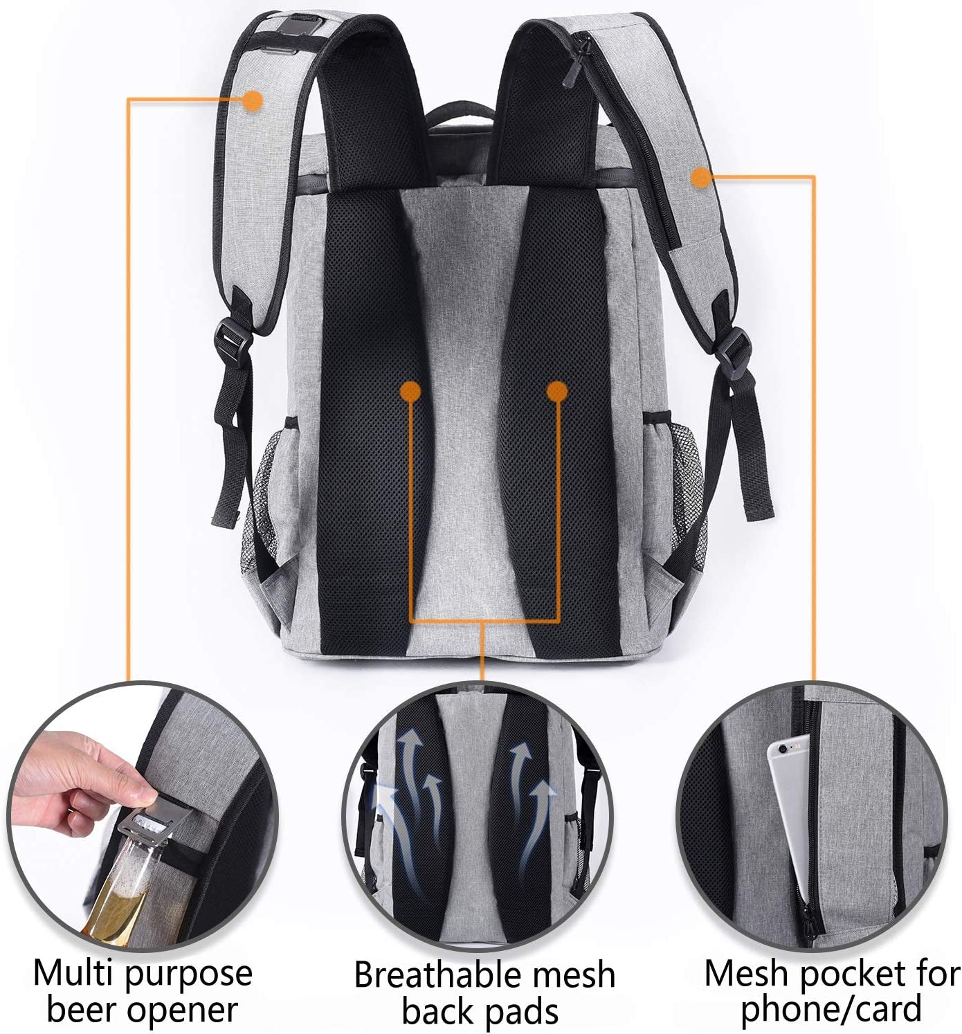 Premium Leakproof Insulated Backpack Cooler - Lightweight Waterproof Design for Beach, Picnics, Camping & Hiking - Holds 30 Cans